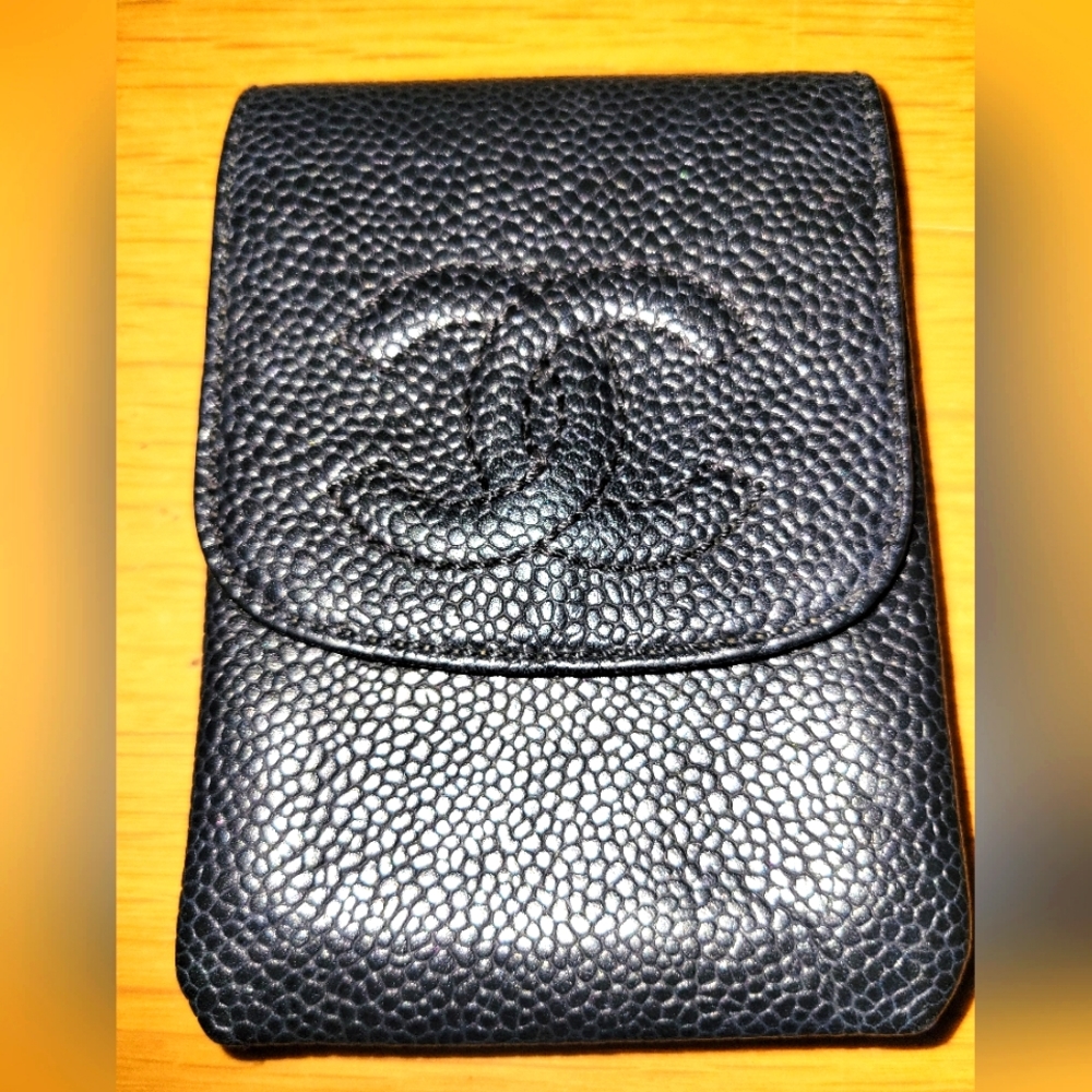 CHANEL Black Caviar CC Cigarette Case